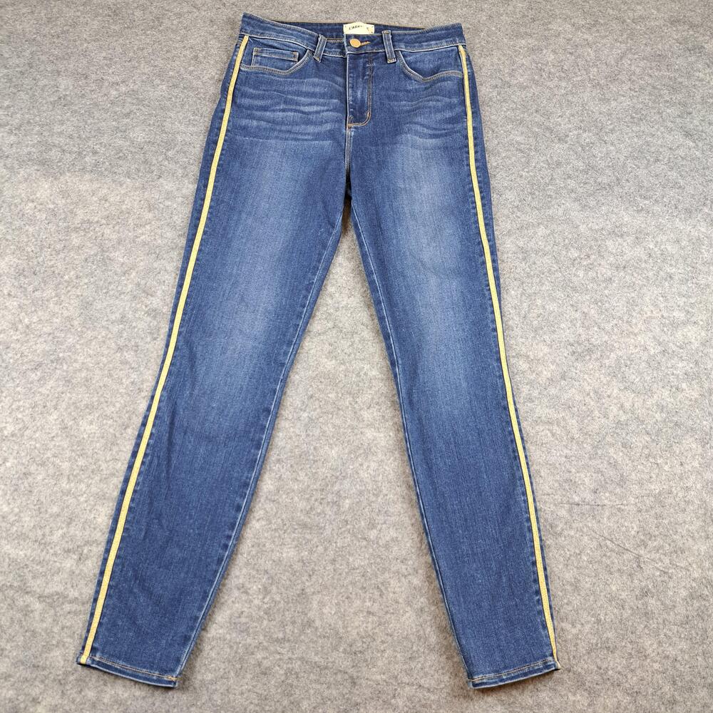 L'Agence Jeans Womens 27 Blue Margot High Rise Skinny Ankle Side Stripe Denim